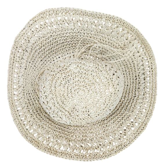 The Scala Collection Beach Bucket Hat Tan 100% Paper Coastal Grandma SZ SM - Picture 1 of 12